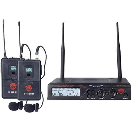 NADY Nady NDYU2100LTOAB Uhf Dual 100-Channel Wireless Lavalier Handheld Microphone System NDYU2100LTOAB